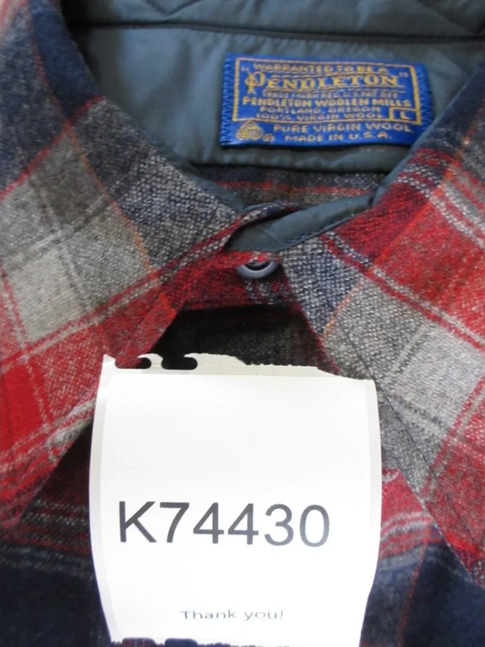 VINTAGE Pendleton Shirt Large Wool Flannel Plaid Heritage 70s 80s USA